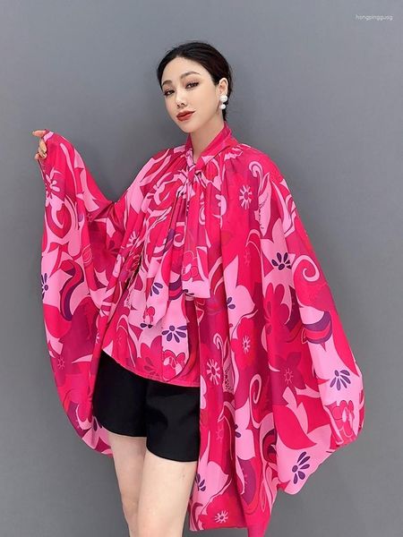 T-shirts pour femmes URIOR 2023 Summer Style coréen Casual Sunscreen Bat Sleeve Long Lace Up Single Top Femmes Mode