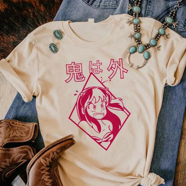 T-shirts pour femmes Urusei Yatsura et Tsuira Tshirt Femmes Harajuku Designer Anime Tee Femme Drôle Années 2000 Manga Vêtements