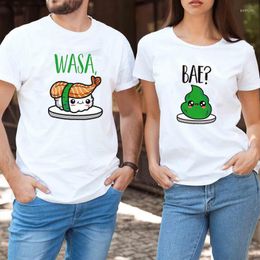 T-shirts femme saint valentin 2022 Sushi drôle mignon Couple chemise Wasabi femme t-shirts été court femmes vêtements femmes