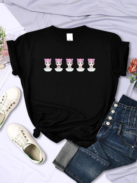 T-shirts pour femmes Diverses expressions de Anime Girls Femmes Hip Hop Casual Street Manches courtes Créativité Mode Femme Tee Vêtements