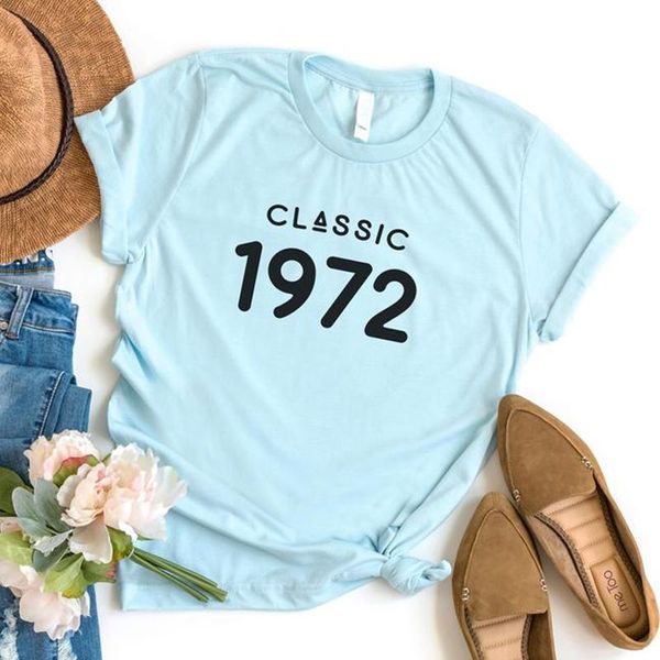 Camisetas de mujer Vintage 1972 mujeres 49 años 49 cumpleaños regalo niñas mamá esposa hija fiesta Top camiseta algodón Streetwear camiseta