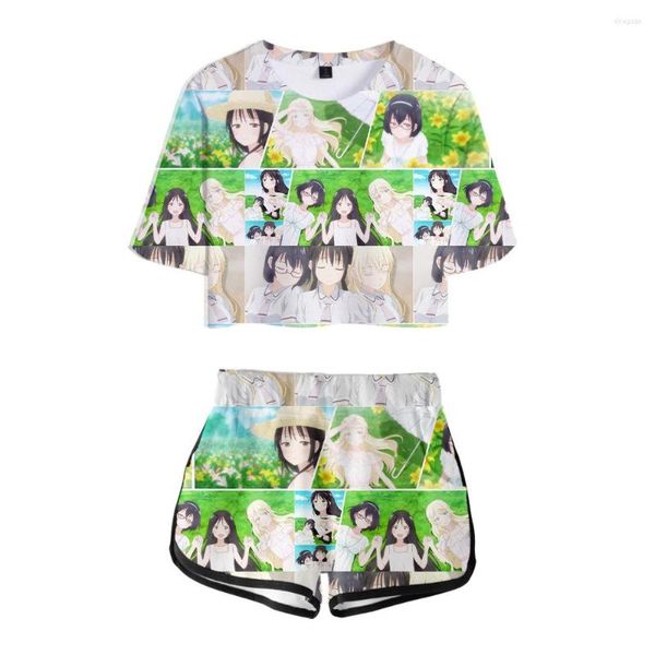 T-shirts femme WAMNI Asobi Asobase 2 pièces ensembles femmes filles vêtements Sexy Shorts uniques Harajuku élastique costume Anime pièce ensemble