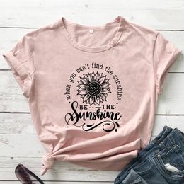 T-shirts pour femmes Quand vous ne pouvez pas trouver le soleil être T-shirt Esthétique Femmes Inspirational Christian Tshirt Vintage Positive Top Tee