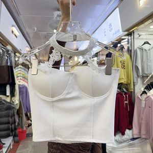 T-shirts pour femmes chemises blanches Femmes Blusas Mujer de Moda 2024 Crop top les réservoirs licacés sexy tuniques