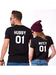 T-shirts pour femmes Wifey Hubby Shirt 01 et T-shirt pour couples assortis, cadeaux d'anniversaire pour son amant Tumblr