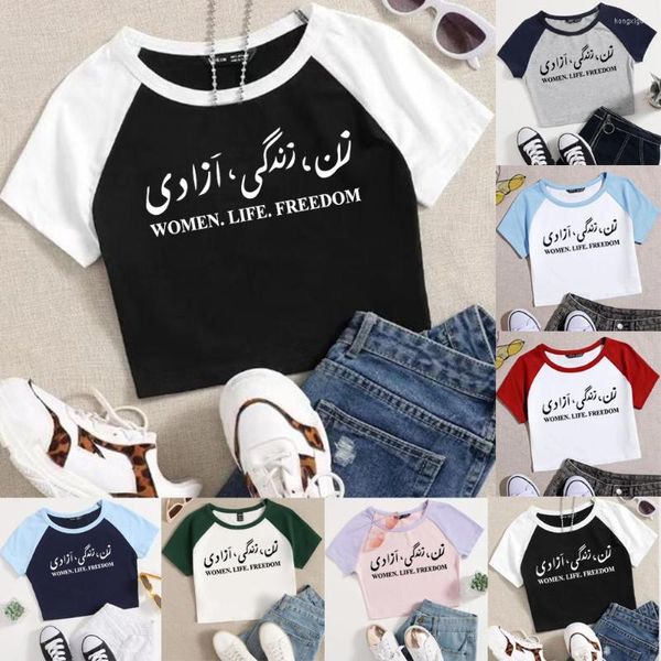 T-shirts pour femmes Woman Life Freedom T-shirt court pour femme Country Music Girls Fashion O-Neck Short Sleeves Streetwear