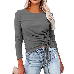 Dames T-shirts Dameskleding Tops T-shirts voor vrouwen Sexy Long Sleeve Crop Zipper Design T-shirt T-shirt Vrouw Slim Black Wit Top