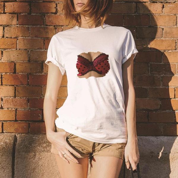 T-shirts pour femmes T-shirt à manches courtes imprimé pour femmes Mode d'été Sexy Tops O-Neck Casual Loose Blouse Tee Shirt S-5XL