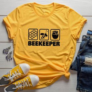 T-shirts pour femmes Tops à manches courtes pour femmes Tee Gift For Bee Lover Honeybee Beekeeper Est Graphic Print Summer Funny T-Shirt