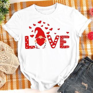 T-shirts pour femmes Femmes Hommes Love Gnome Print Shirt Gift Neutral Top Tees Valentine Day T-shirt