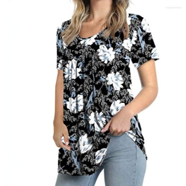 T-shirts pour femmes chemise surdimensionnée hauts décontractés à manches courtes impression 3D chemisier élastique vêtements graphique Mujer