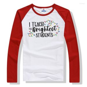 Dames t shirts dames t-shirt leraar kerstshirt ik leer de helderste studenten grappige t-shirt vakantie tops winter shchool tee xl