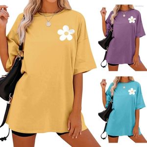 Camisetas para mujer Blusa de manga corta con cuello redondo y hombros caídos para mujer