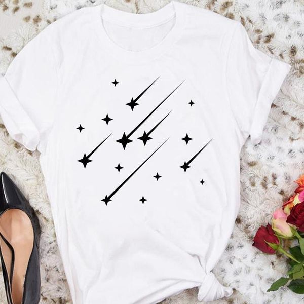 T-shirts pour femmes Femmes Star Cartoon Ladies Dream Happy Graphic Top Lady Print Tee T-Shirt Mujer Camisetas Summer Femme T-shirts Mode