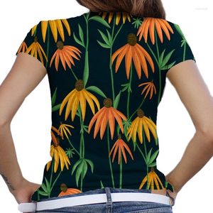 Dames T-shirts Dames T-shirt 3D-print Plantkunde Patroon Tees Kleding Mujer O-hals Blouses Vrouw 2024 Harajuku Korte mouw Unisex Plezier