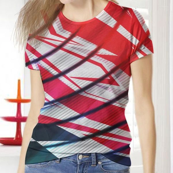 T-shirts Femmes Femmes T-shirts Tops Cool Modèle 3D Imprimer Casual Femme Manches courtes Mujer Dames Camisetas Fashion Girls Harajuku Fun 2024