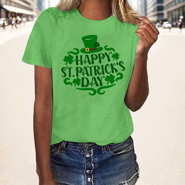 T-shirts Femmes T-shirts Femmes T-shirts St Patrick Day T-shirt Irlandais National Tee Casual Lâche Col Rond Manches Courtes Vert Top Blusa Mujer Moda