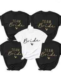 T-shirts Femmes Femmes Team Bride Bachelorette Party Douche Hen Demoiselle d'honneur T-shirt 2024 Filles Mariage Femme Tops Tees
