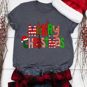 T-shirts pour femmes Femmes Noël Chemise douce Tasse de café à manches courtes Top graphique Fun Tops d'été Plat