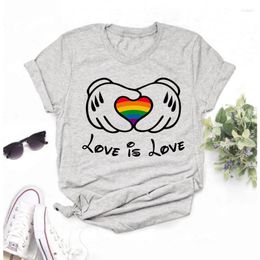 T-shirts pour femmes T-shirt pour femmes arc-en-ciel lesbienne fierté LGBT drôle Harajuku imprimé à manches courtes