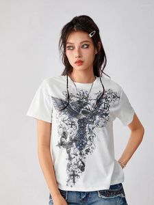 Dames T-shirts Y2k voor vrouwen tieners meisjes jaren 2000 Vintage shirt met korte mouwen Tops Fairy Grunge Punk Goth Baggy Graphic Tees