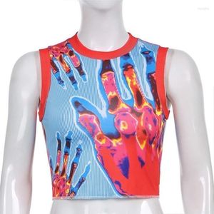 Camisetas para mujer Y2K Halter Top 2023 Hermoso corte sin mangas Chaleco sexy Barril 90' S Electronic Girl Street Coat