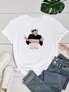Vrouwen T Shirts Yarichin B Club Vrouwen Grappige Print Dames T-shirt Meisje Y2K Basis O-halsband Wit Shirt Korte