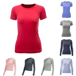 Fasion Camisetas para mujer Camisetas de yoga Ropa deportiva para mujer Swiftlys Tech Fasion Camisetas largas de manga corta para mujer Tejido absorbente Fitness de alta elasticidad Ropa de buena calidad