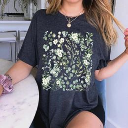 T-shirts voor dames Jeugdig meisje T-shirts Bedrukking Gardenia Vintage Wilde bloem Casual High Street Sweatshirt Ronde hals Tees Vrouw