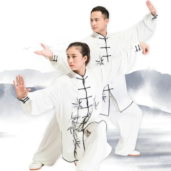 Vêtements Tai Chi pour femmes à manches longues arts martiaux Wear Chun Chun Kung Fu uniformes hommes tang costume extérieur marche le matin sprot