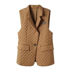 Damestanktop Diamond Checked Jacket Mouwloos damesjack Designer Coat Matte Slim Fit Coat Warm vest