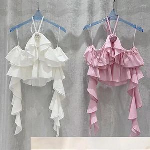 Débardeurs pour femmes 2023 printemps/été Focus doux et épicé fleur sangle col suspendu débardeur sensation soutien-gorge