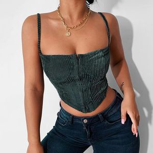 Damestanks 2023 Lente zomer vrouwen sexy camisole feest mager backless straat mouwloze t -shirts vrouwelijke chique corset bodycon crop tops