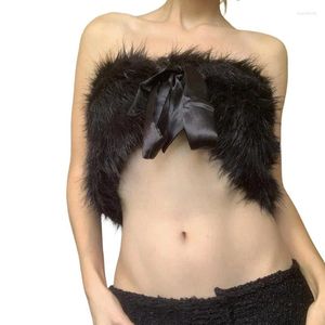 Réservoirs pour femmes 2023 Hiver Ins Mode Sexy Spice Girl Hair Strap Positif et négatif Porter Gilet de poitrine