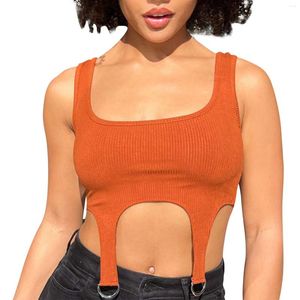 Camisetas sin mangas para mujer 2023, chaleco deportivo asimétrico Sexy para mujer, cuello cuadrado, sin mangas, Color sólido, camisola corta, camisetas sin mangas para verano y primavera