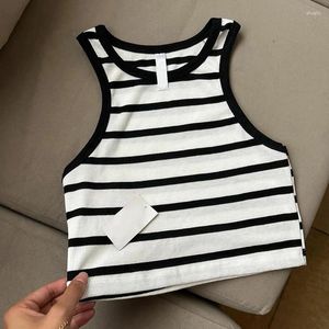 Dames Tanks 2024 Dames Sexy Tanktops Draad Effen Informeel Zomer Modieus Crop Y2k Streep Mouwloos Basis Hemdje O-hals Oefeningsvest