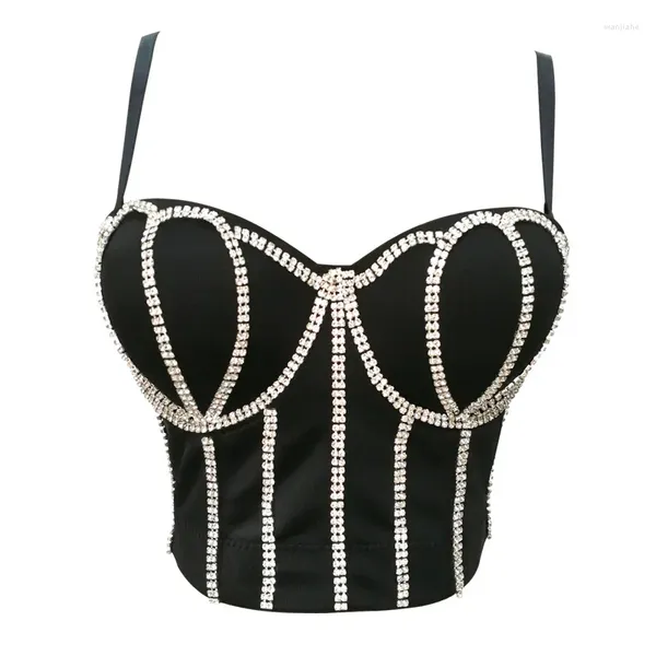 Tanks Femmes 6 couleurs Femmes Bustiers Soutien-gorge Push Up Corsets Crop Tops Diamants Style coréen à porter Hook Eye Club Party Camisoles