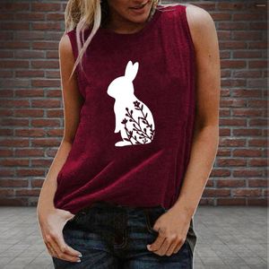 Camisetas sin mangas para mujer, Top aliado para mujer, camisa Floral de Pascua, camisetas sin mangas con cuello redondo, camiseta, chaleco, camiseta informal, talla de banda