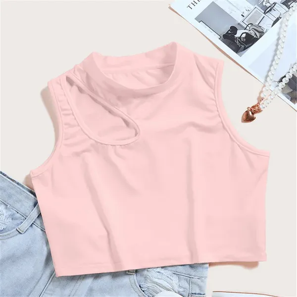 Camisetas sin mangas para mujer, camiseta sin mangas de alta elasticidad con hombros descubiertos de Amazon, camisa con cuello redondo y parte inferior de fitness, ajustada, blanca, sin mangas, con borde cruzado