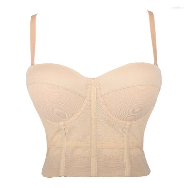 Réservoirs de femmes Arrivée Femmes Sexy Débardeur Spaghetti Strap Crop Gaze Corset Busier Camisoles Gilet Nude Rouge Blanc Turquoise