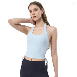 Damestanks Blue Activewear Tops For Women Girls Yoga Tank Top Low Back Sports beha workout shirts kleding plus size gym XL