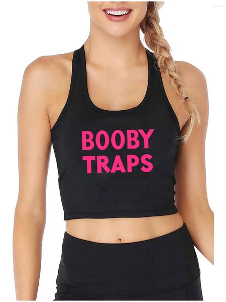 Tanks pour femmes Booby Taps Design Sexe Slim Fit Top Top Femme Humour Fun Flirting Style Coton Tops Tops Girl's Localiers Breffable Camisole