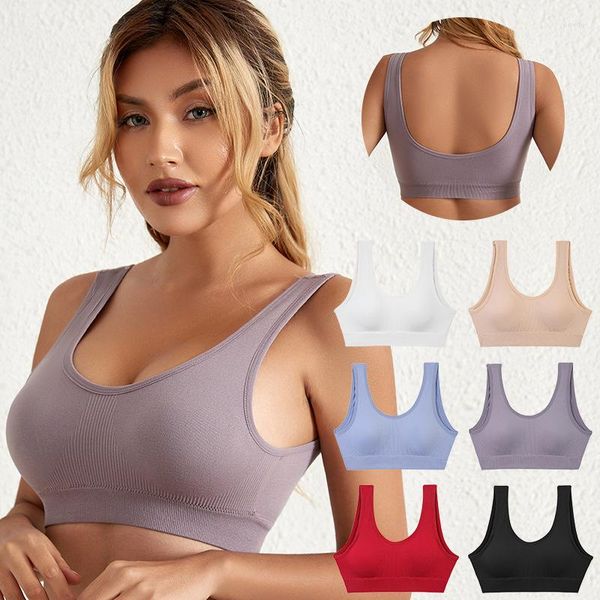 Débardeurs pour femmes soutien-gorge femmes sans couture gilet de sport sans jantes froncées enveloppé poitrine bustier tubulaire tout match anti-dérapant Yoga sous-vêtements