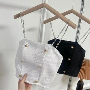 Chaîne de chiens de réservoirs pour femmes Chaîne de camisoles avec tampons de poitrine Back Tube Top de style coréen Enveloppe de coffre à la poitrine Bralette Summer