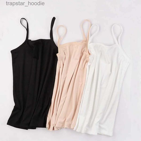 Tanks pour femmes Camis 2023 Tops d'été noir blanc nude Spaghetti STRAP T-shirts Camisole Tobe sans coule