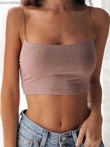 Tanks pour femmes Camis 2024 Nouveaux femmes Crop-top sexy top solide Camis Camis Femmes Contracter Top Crop sans manches TOPL24029