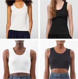 Damestanktops Camis Anagram-geborduurde tanktop van katoenmix Shorts Designer T-shirts Yogapak Gebreid Fitness Sportbeha Mini Femme Cropped; Dames T-shirts Tops