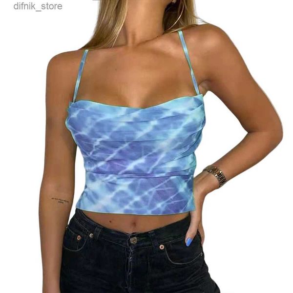Tanks de mujer Camis Camisole chaleco para ropa para mujeres 2024 Summer Sexy Club básico Slim Y2K Cabeza de cosecha Camiseta de tanques de playa femenina Y240403