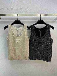 Dames tanktops Camis ontwerper herfst nieuwe zware industrie volle hemel ster kristal kralen garen beroemdheid elegante veelzijdige gebreide tanktop voor dames MXN7