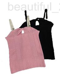 Damestanks Camis Designer Baby Hoogtepunten: 23 Kleine geur Roze boog holle riem Pure Desire Mouwloze gebreide topvakantietank EZ0I